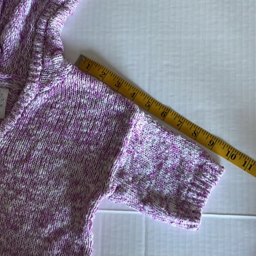 Justice purple Ombre hooded knit short sleeve sweater girls size 14